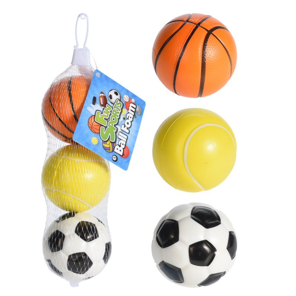 Koopman Set of 3 7cm Sport Theme Foam Balls