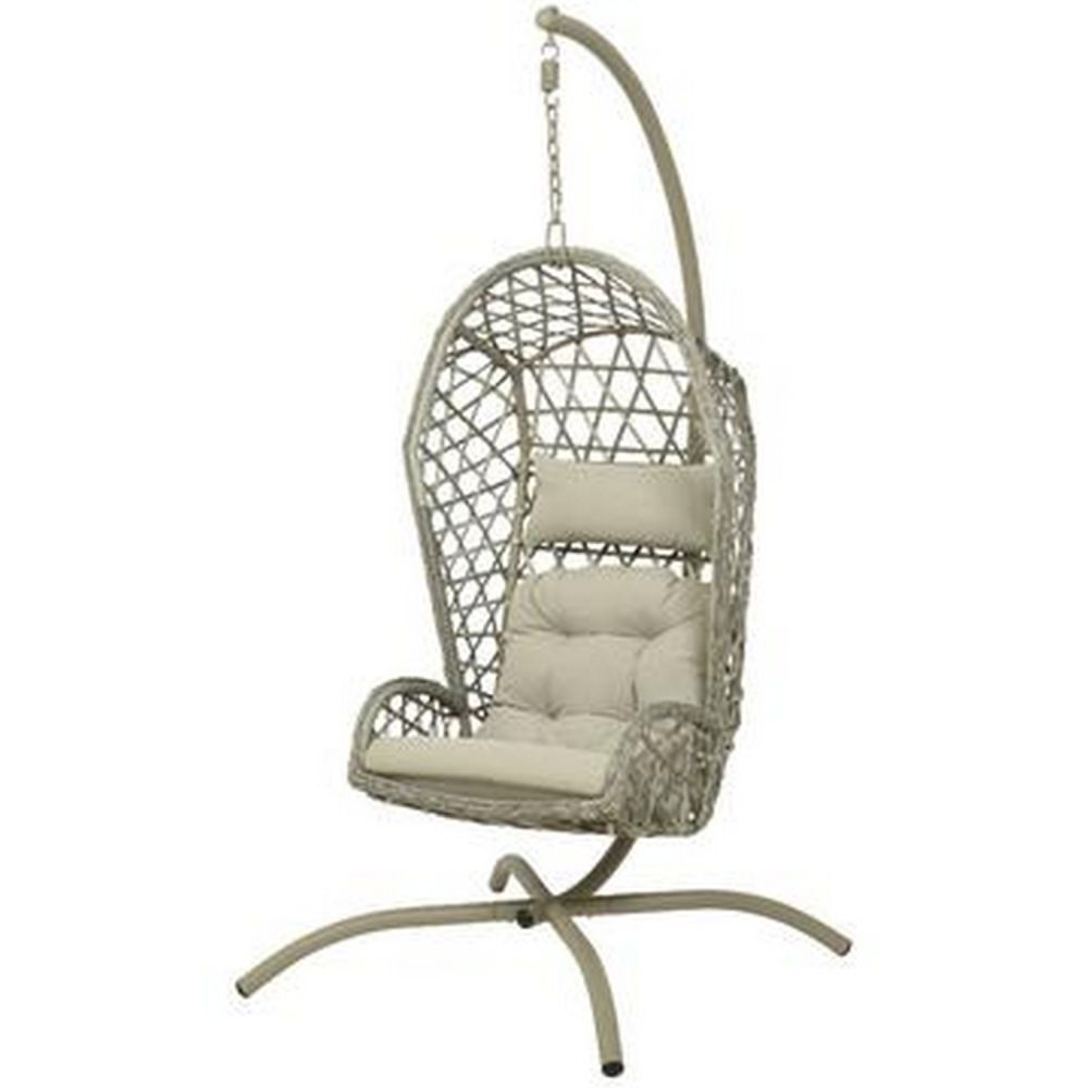 Decoris 198cm Grey Wicker Sellin Hanging Garden Chair