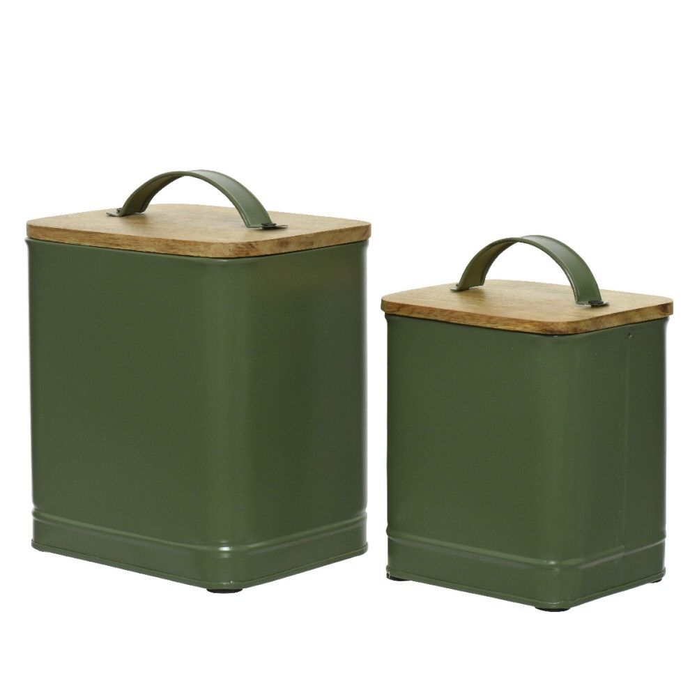 Kaemingk 18cm Sage Green Iron Storage Box