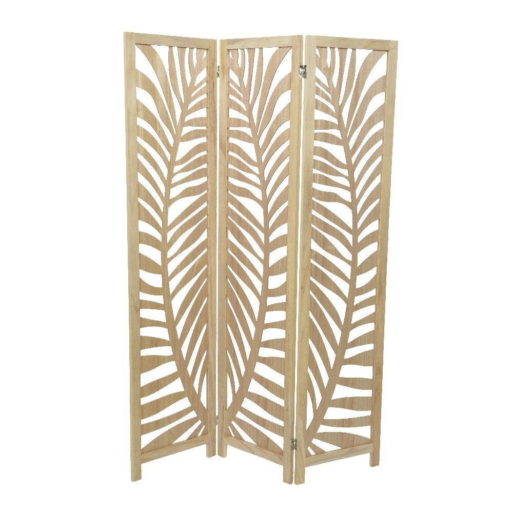 Kaemingk 170cm Paulownia Wood Leaf Design Room Divider