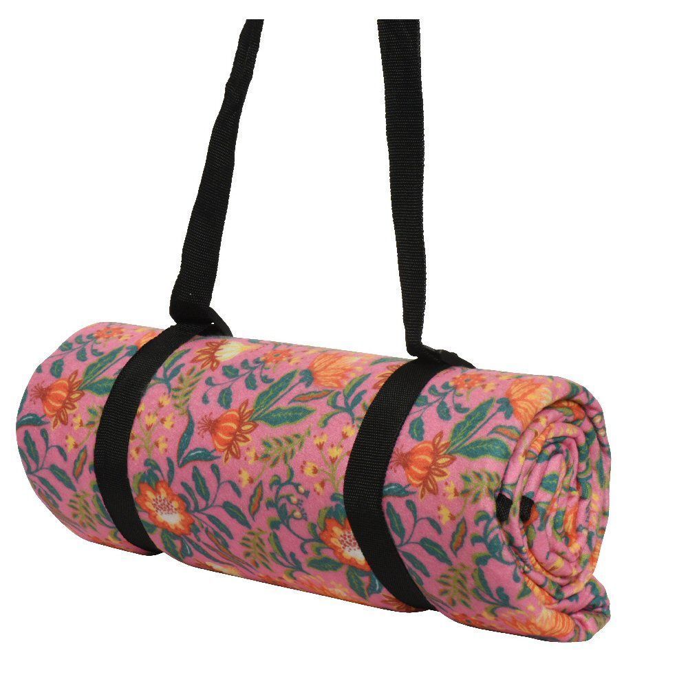 Decoris 170cm Fleece Floral Picnic Blanket (Choice of 2)
