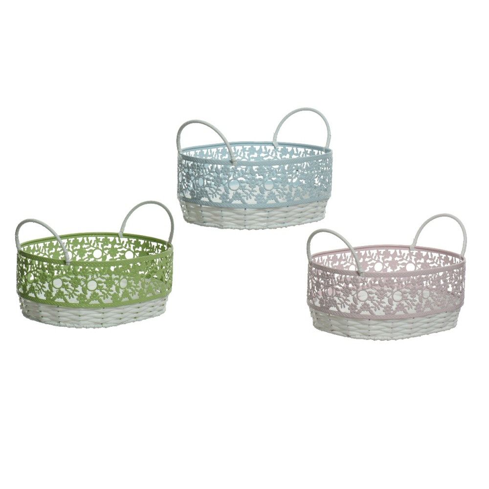 Kaemingk 25cm Floral Cut Out Design Baskets