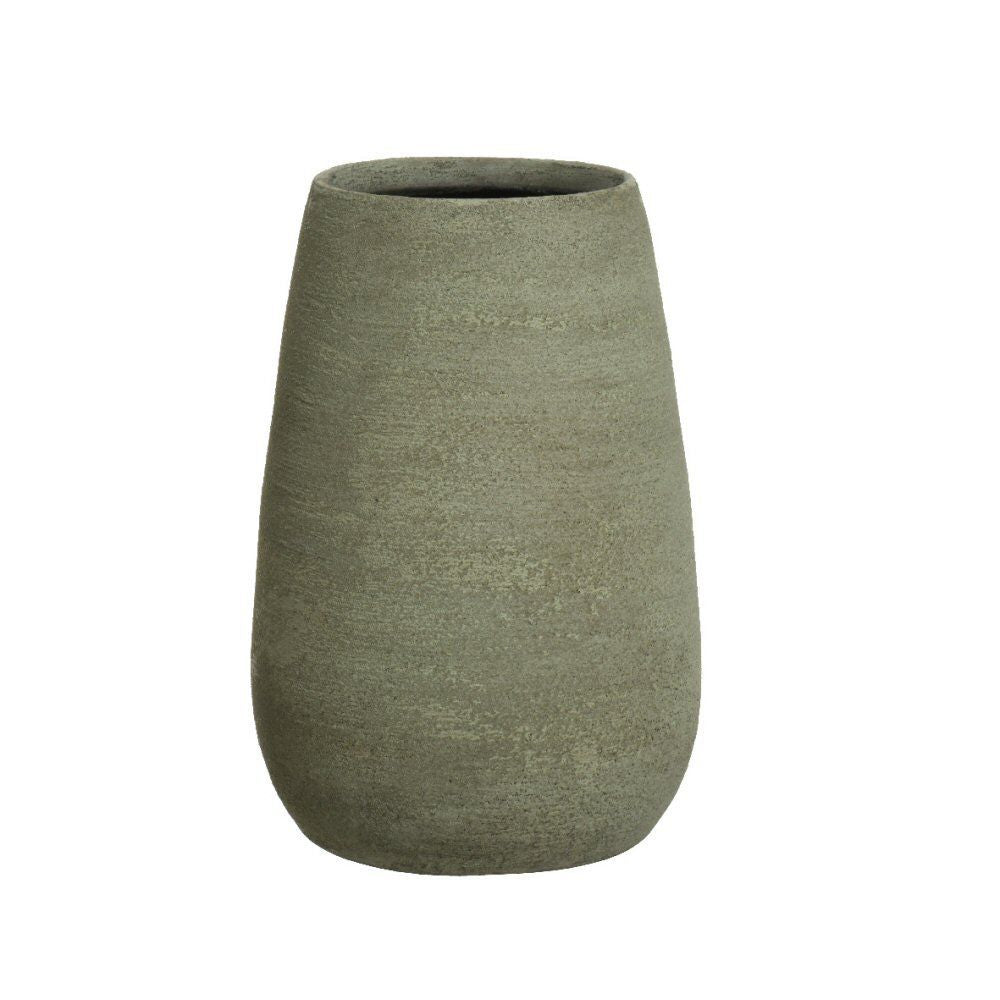 Kaemingk 25cm Grey Terracotta Round Vase