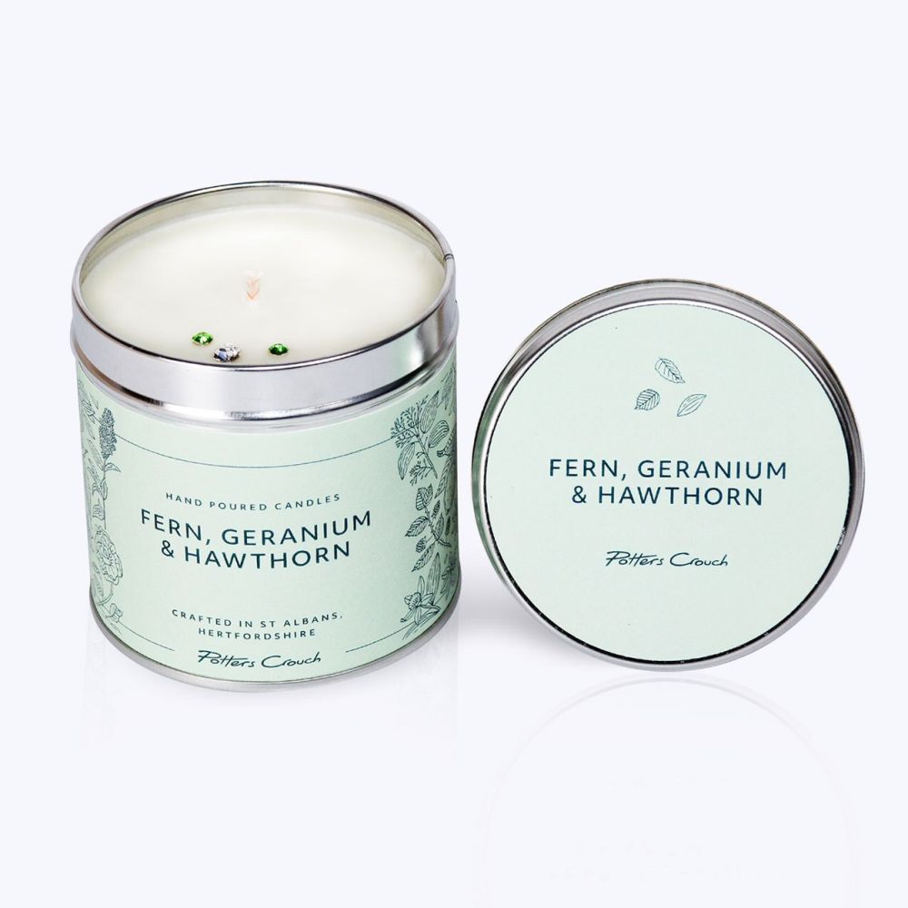 Potters Crouch Fern, Geranium & Hawthorn Scented Candle
