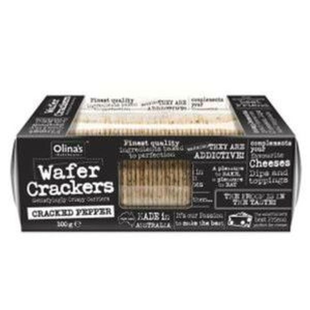 Olina's Bakehouse 100g Wafer Crackers Cracked Pepper