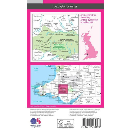 Ordnance Survey Brecon Beacons / Bannau Brycheiniog Map 160