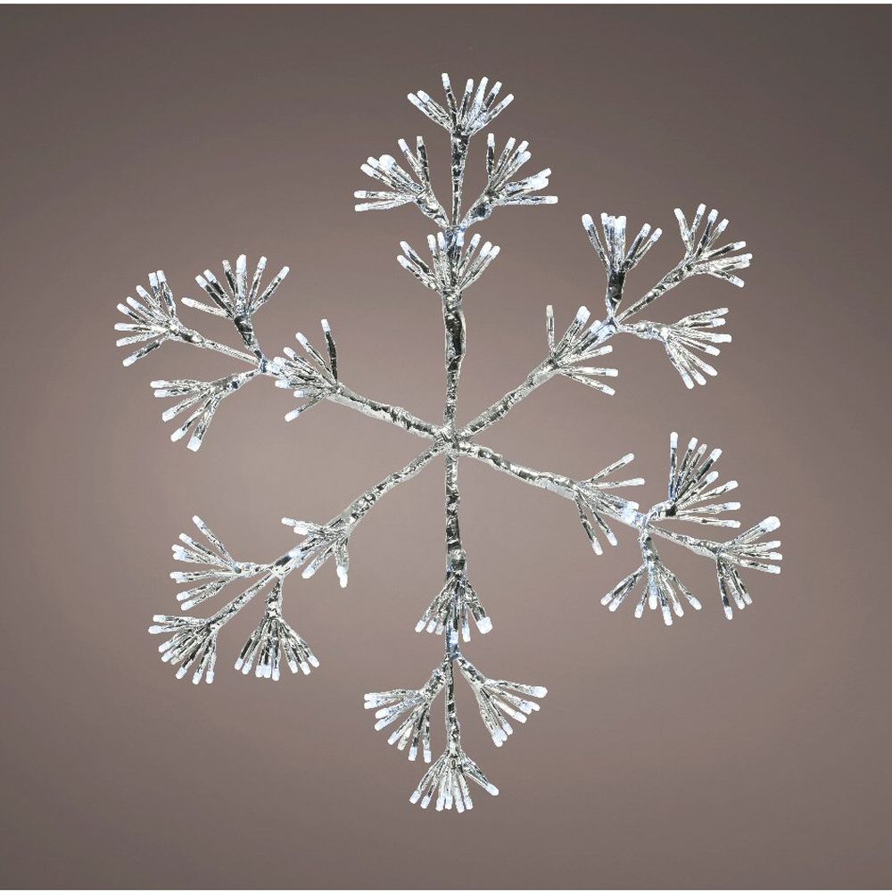 Lumineo 108cm Cool White LED Flashing Snowflake Frame