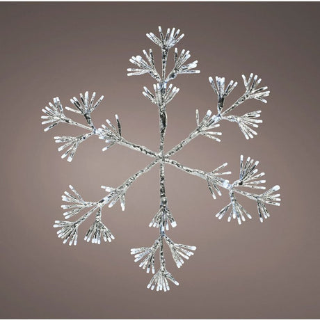 Lumineo 108cm Cool White LED Flashing Snowflake Frame