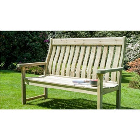 Alexander Rose 5ft Pine Farmers Wooden Bench - Old Railway Line Garden Centre