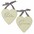 Amore Set of 2 Bride & Groom Heart Plaques - Old Railway Line Garden Centre
