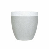 APTA 32cm Granito Two Tone Planter (White with Grey Rim Only) - Old Railway Line Garden Centre