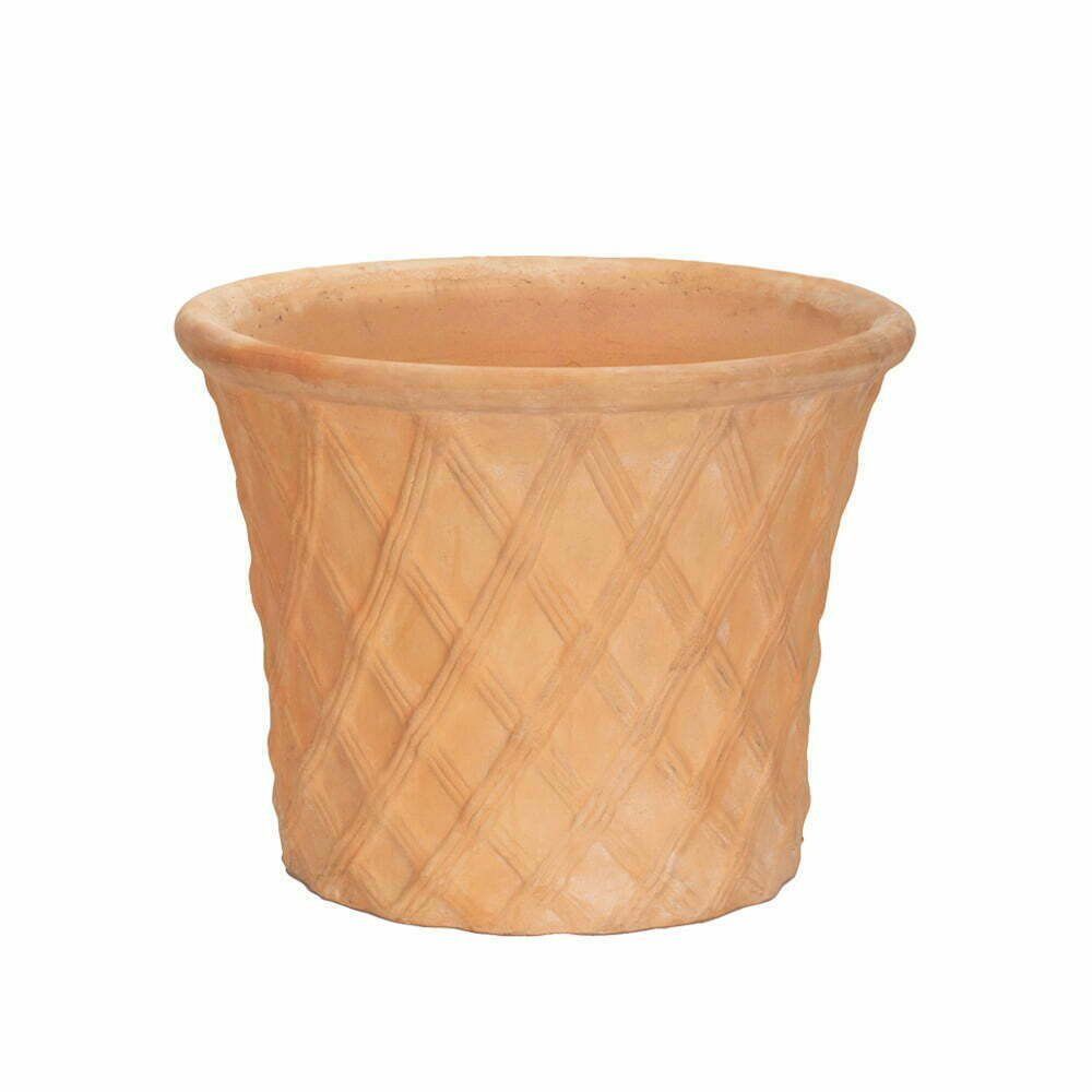 APTA 49cm Terracotta Lattice Cone Planter - Old Railway Line Garden Centre