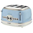 Ariete 32cm 4 Slice Blue Vintage Toaster - Old Railway Line Garden Centre