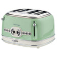 Ariete 32cm 4 Slice Green Vintage Toaster - Old Railway Line Garden Centre