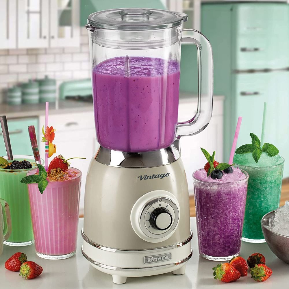 Ariete Vintage Beige 1.5 Litre 1000W Blender with Glass Cup - Old Railway Line Garden Centre