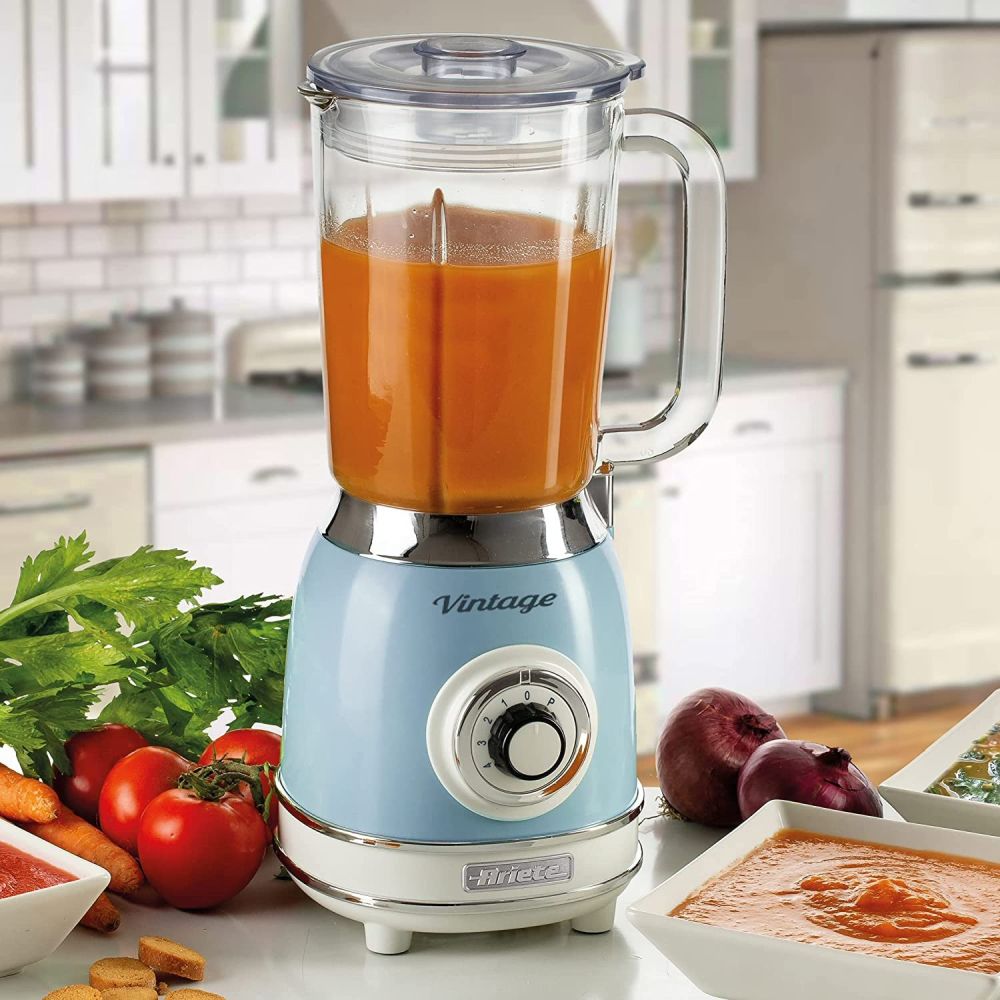 Ariete Vintage Blue 1.5 Litre 1000W Blender with Glass Cup - Old Railway Line Garden Centre