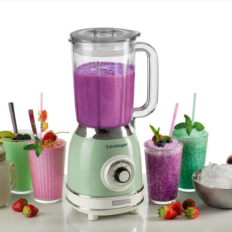 Ariete Vintage Green 1.5 Litre 1000W Blender with Glass Cup - Old Railway Line Garden Centre