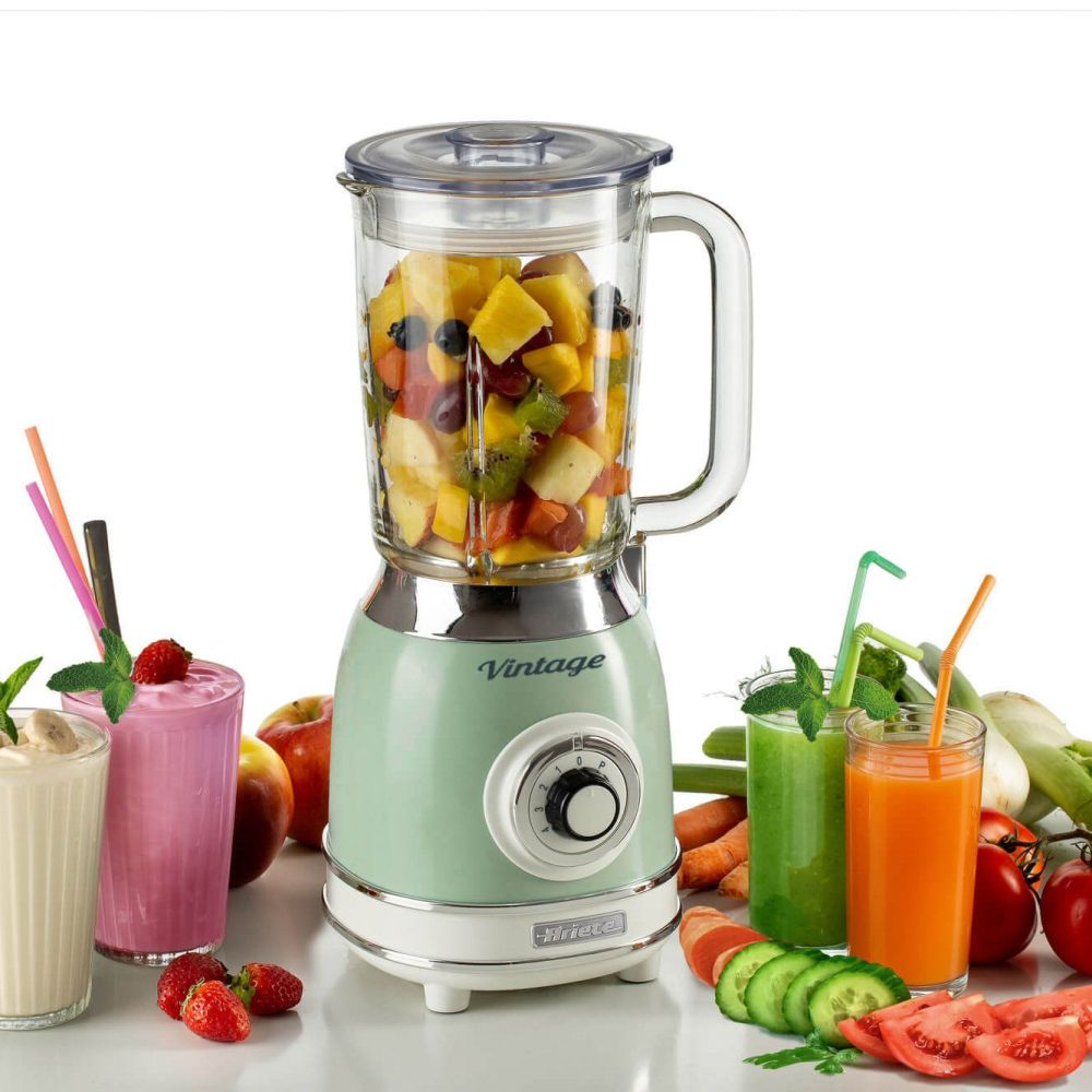 Ariete Vintage Green 1.5 Litre 1000W Blender with Glass Cup - Old Railway Line Garden Centre