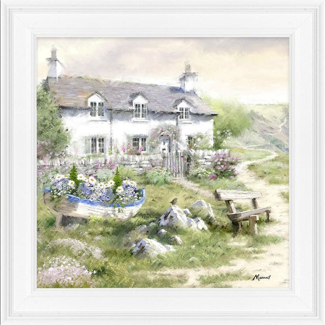 Artko 49cm Sea View Cottage Detail 1 Framed Print By Richard Macneil - Old Railway Line Garden Centre