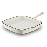 Barbary & Oak Foundry 23cm Camembert Cream Cast Iron Grill Pan - Old Railway Line Garden Centre