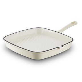 Barbary & Oak Foundry 23cm Camembert Cream Cast Iron Grill Pan - Old Railway Line Garden Centre