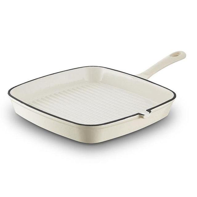 Barbary & Oak Foundry 23cm Camembert Cream Cast Iron Grill Pan - Old Railway Line Garden Centre