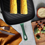 Barbary & Oak Foundry 23cm Verdigris Green Cast Iron Grill Pan - Old Railway Line Garden Centre