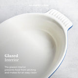 Barbary & Oak Set of 2 Limoges Blue Oval Oven Dishes - Old Railway Line Garden Centre