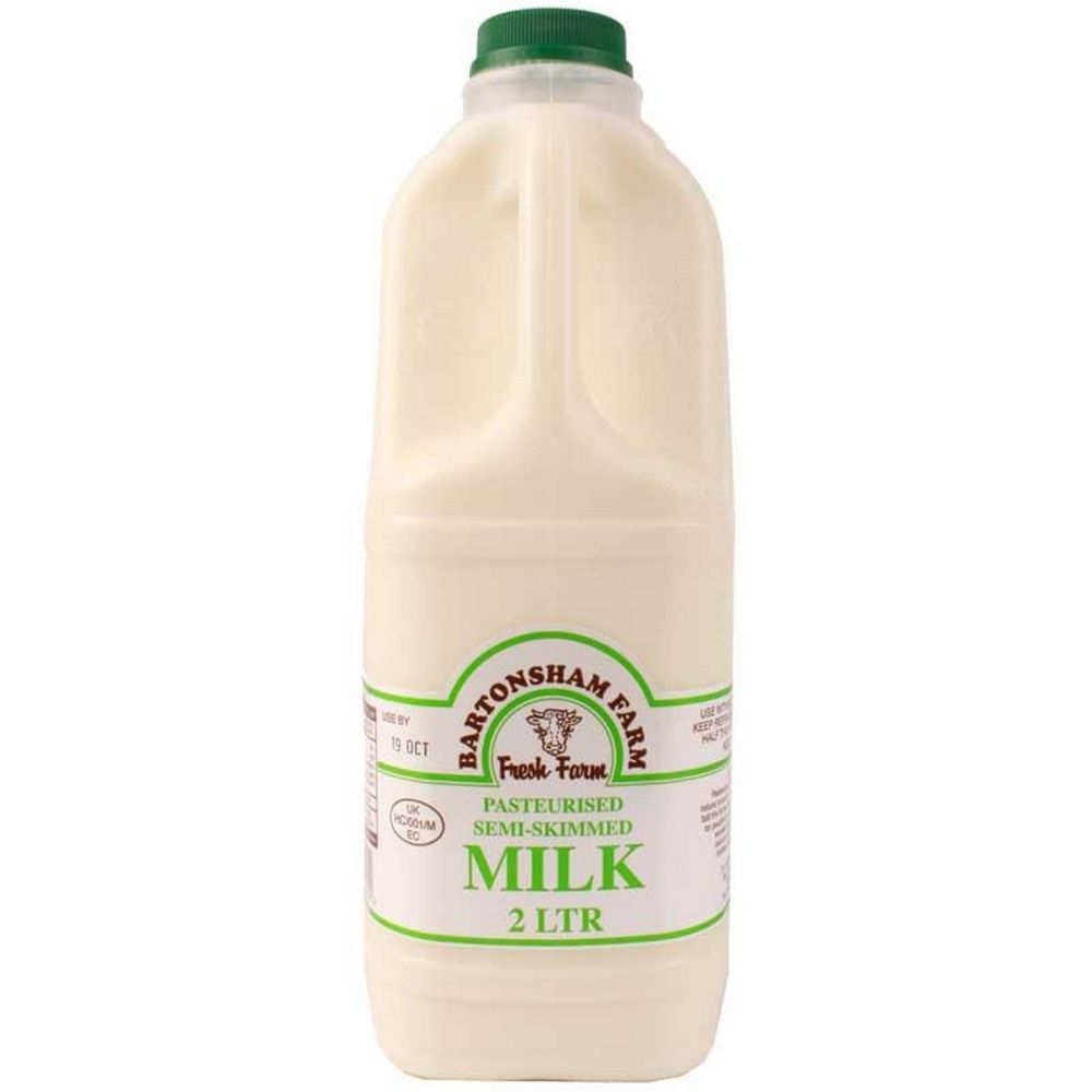 Bartonsham Farm Milk Semi - Skimmed 2 Litre - Old Railway Line Garden Centre