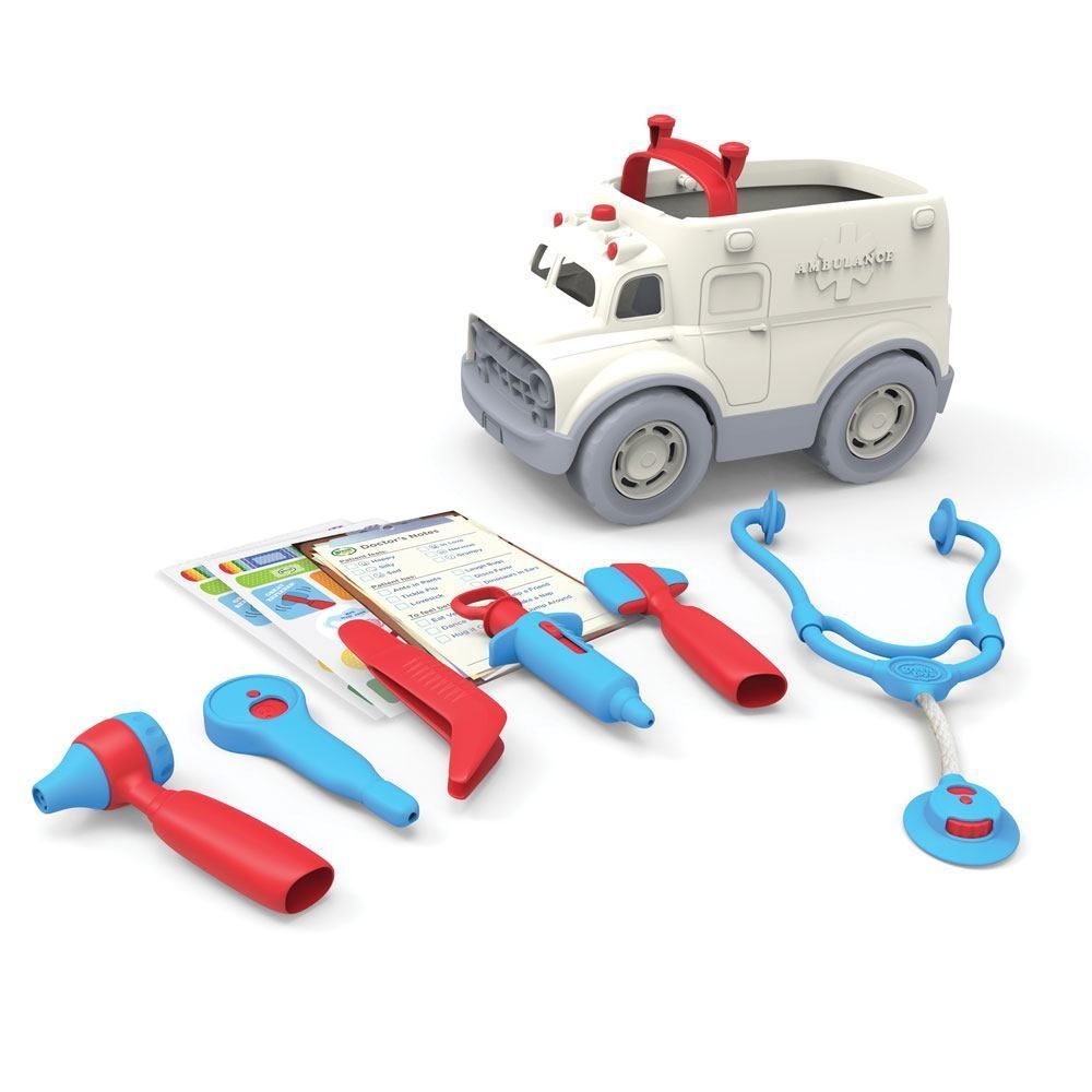 Bigjigs Toys 26cm Ambulance & Doctors Kit - Old Railway Line Garden Centre