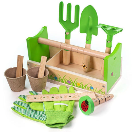 Bigjigs Toys 28cm Children's Gardening Caddy - Old Railway Line Garden Centre