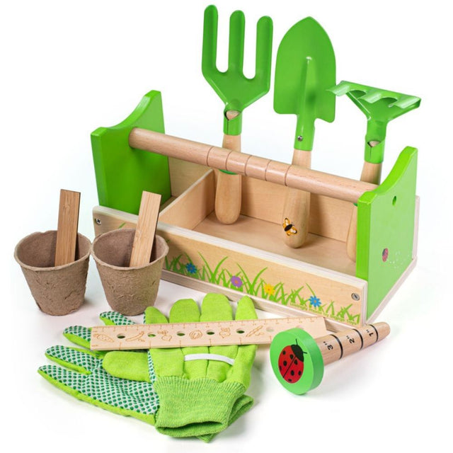 Bigjigs Toys 28cm Children's Gardening Caddy - Old Railway Line Garden Centre