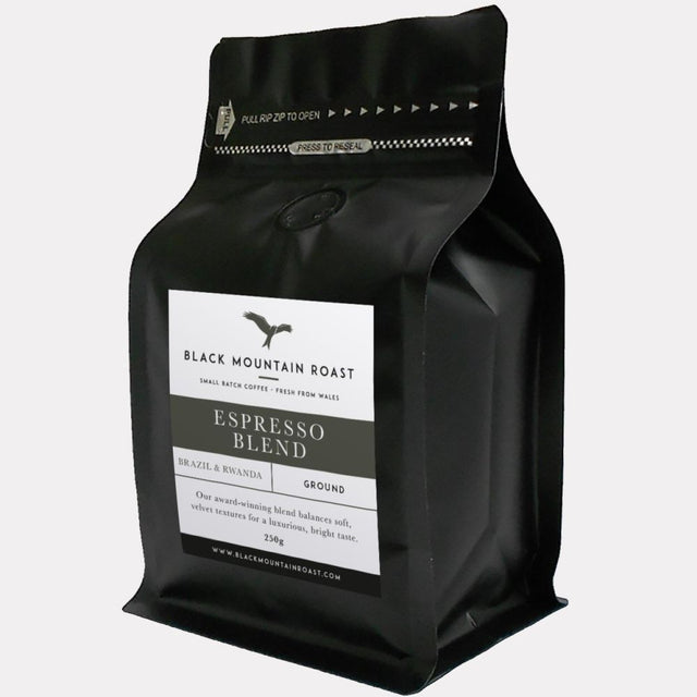 Black Mountain Roast 250g Espresso Blend Ground Coffee - Old Railway Line Garden Centre