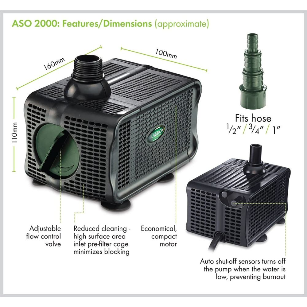 Blagdon 2000 Auto Shut-Off Water Feature Pump