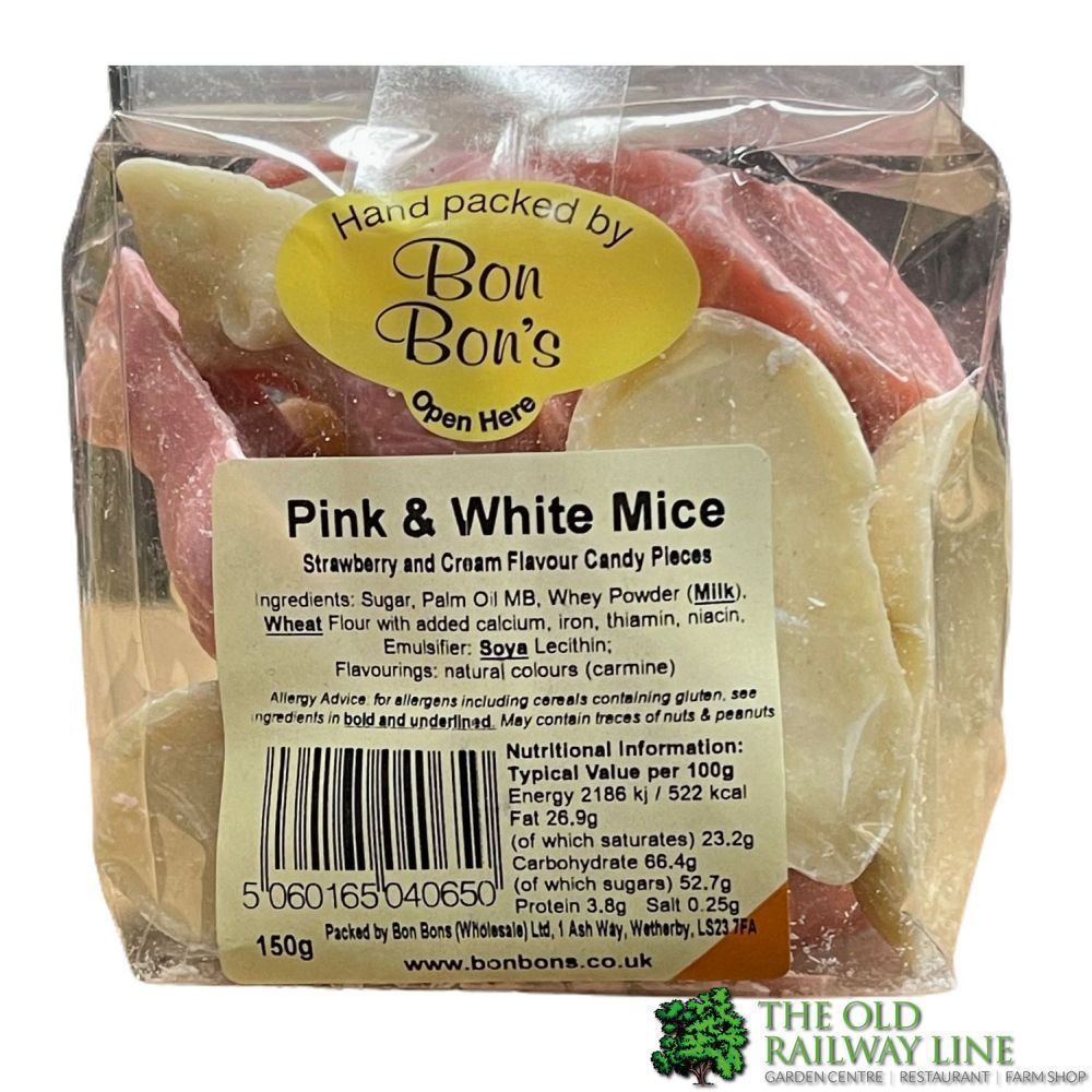 Bon Bon's 150g Pink & White Mice - Old Railway Line Garden Centre