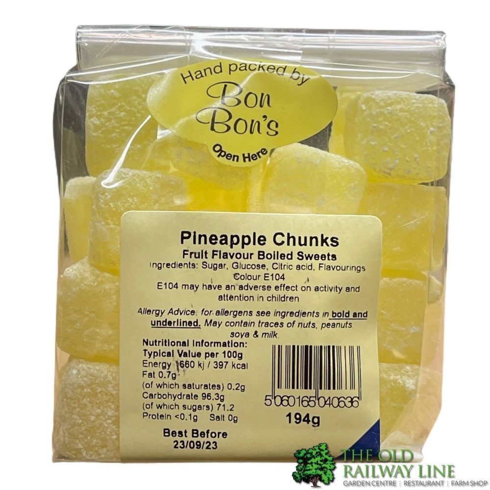 Bon Bon's180g Pineapple Chunks - Old Railway Line Garden Centre