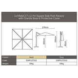 Bramblecrest 2.7m Grey Lichfield Square Parasol with Base - Old Railway Line Garden Centre