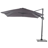 Bramblecrest 2.7m Grey Lichfield Square Parasol with Base - Old Railway Line Garden Centre