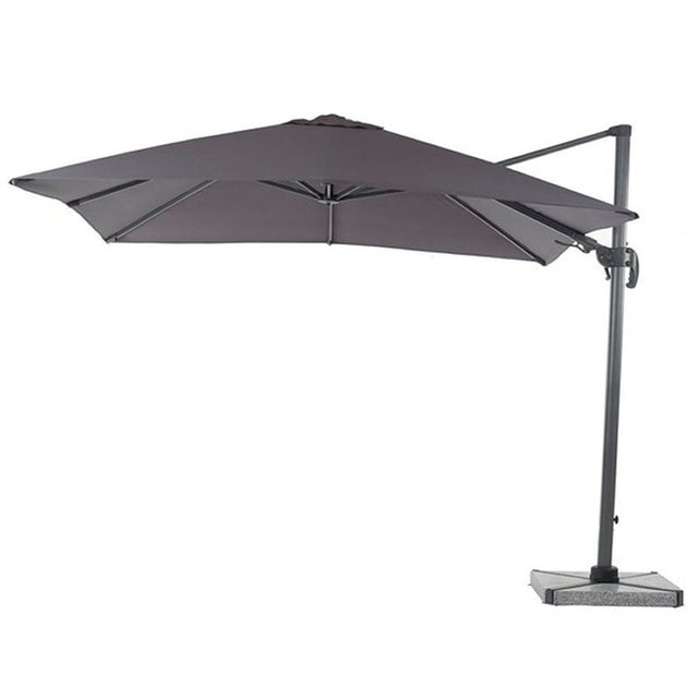 Bramblecrest 2.7m Grey Lichfield Square Parasol with Base - Old Railway Line Garden Centre