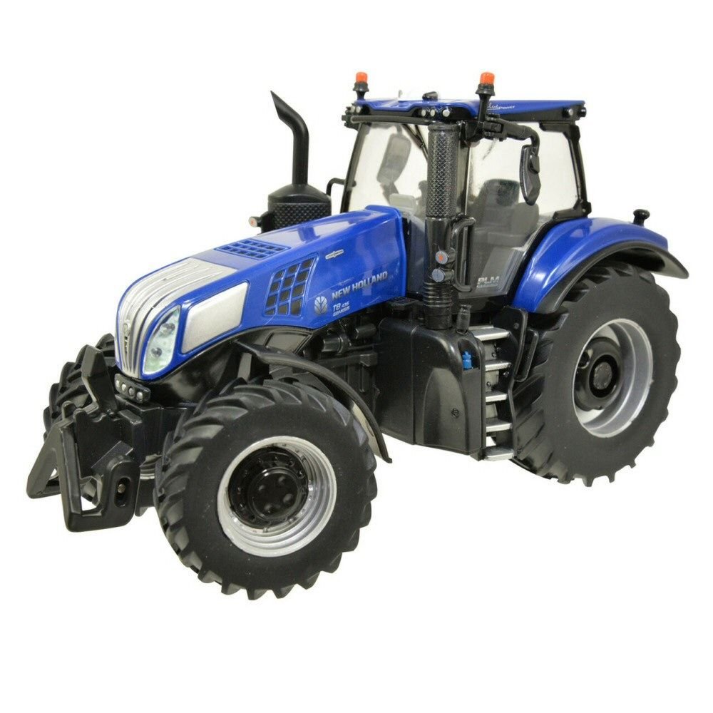 BritainS 1:32 Replica Model Blue New Holland T8.435 Genesis Tractor - Old Railway Line Garden Centre