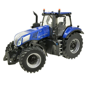 BritainS 1:32 Replica Model Blue New Holland T8.435 Genesis Tractor - Old Railway Line Garden Centre