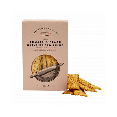 Cartwright & Butler 100g Tomato & Black Olive Bread Thins - Old Railway Line Garden Centre