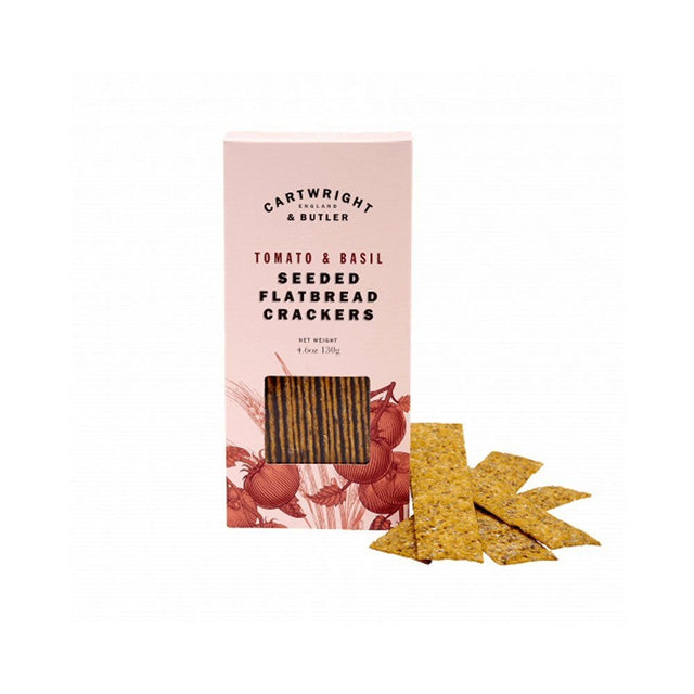 Cartwright & Butler 130g Tomato & Basil Flatbread Crackers - Old Railway Line Garden Centre