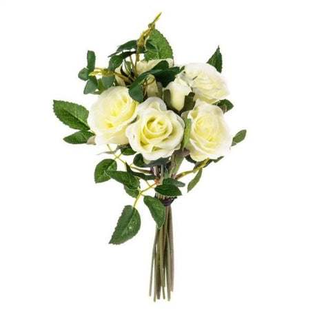 CB Imports 25cm Cream Artificial Rose Pippa Bundle - Old Railway Line Garden Centre