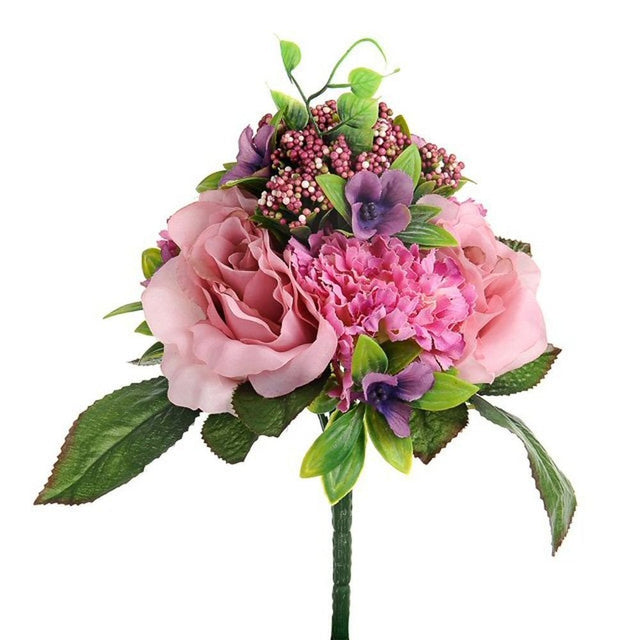 CB Imports 26cm Artificial Purple Flora Rose Carnation Bush - Old Railway Line Garden Centre