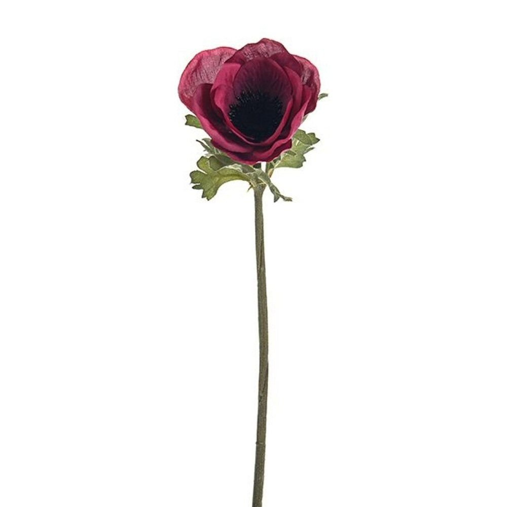 CB Imports 38cm Burgundy Olivia Artificial Anemone Stem - Old Railway Line Garden Centre