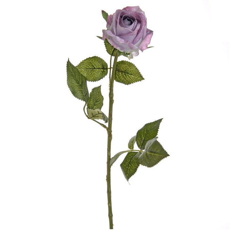 CB Imports 55cm Real Touch Artificial Rose Bud Purple - Old Railway Line Garden Centre