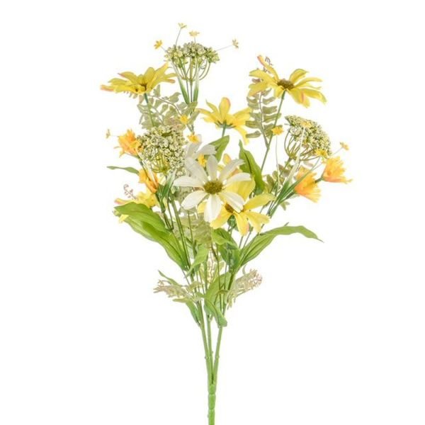CB Imports 56cm Yellow Artificial Wild Flower Bush - Old Railway Line Garden Centre