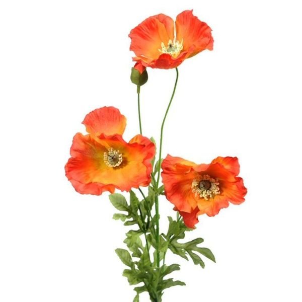 CB Imports 74cm Artificial Orange Poppy Stem - Old Railway Line Garden Centre