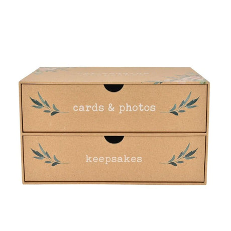 Celebrations Love Story 'Our Wedding Keepsakes' 2 Drawers Box - Old Railway Line Garden Centre